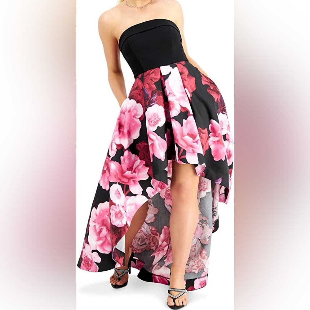 Speechless Strapless High Low Floral Dress